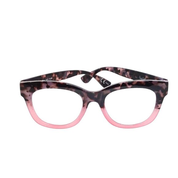 NICOLE MILLER WOMEN'S READING GLASSES +1.50 - PINK TORTOISE OVAL SHAPED FRAME - Picture 1 of 1